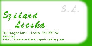 szilard licska business card